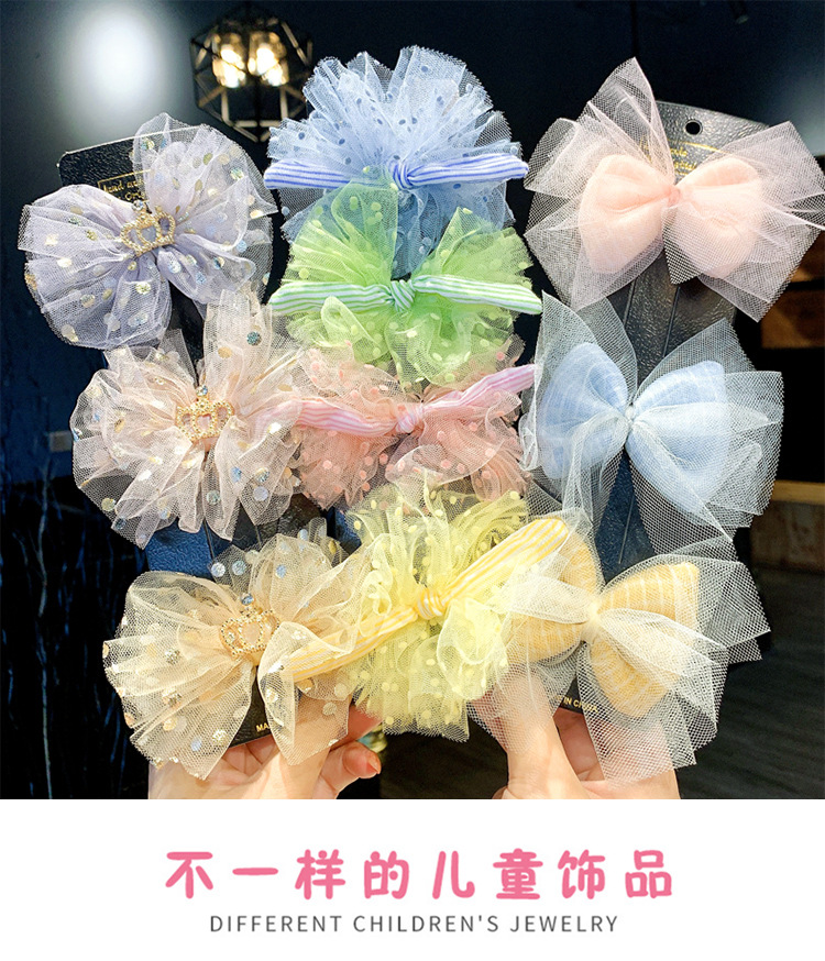 kẹp nơ ren công chúa cho bé