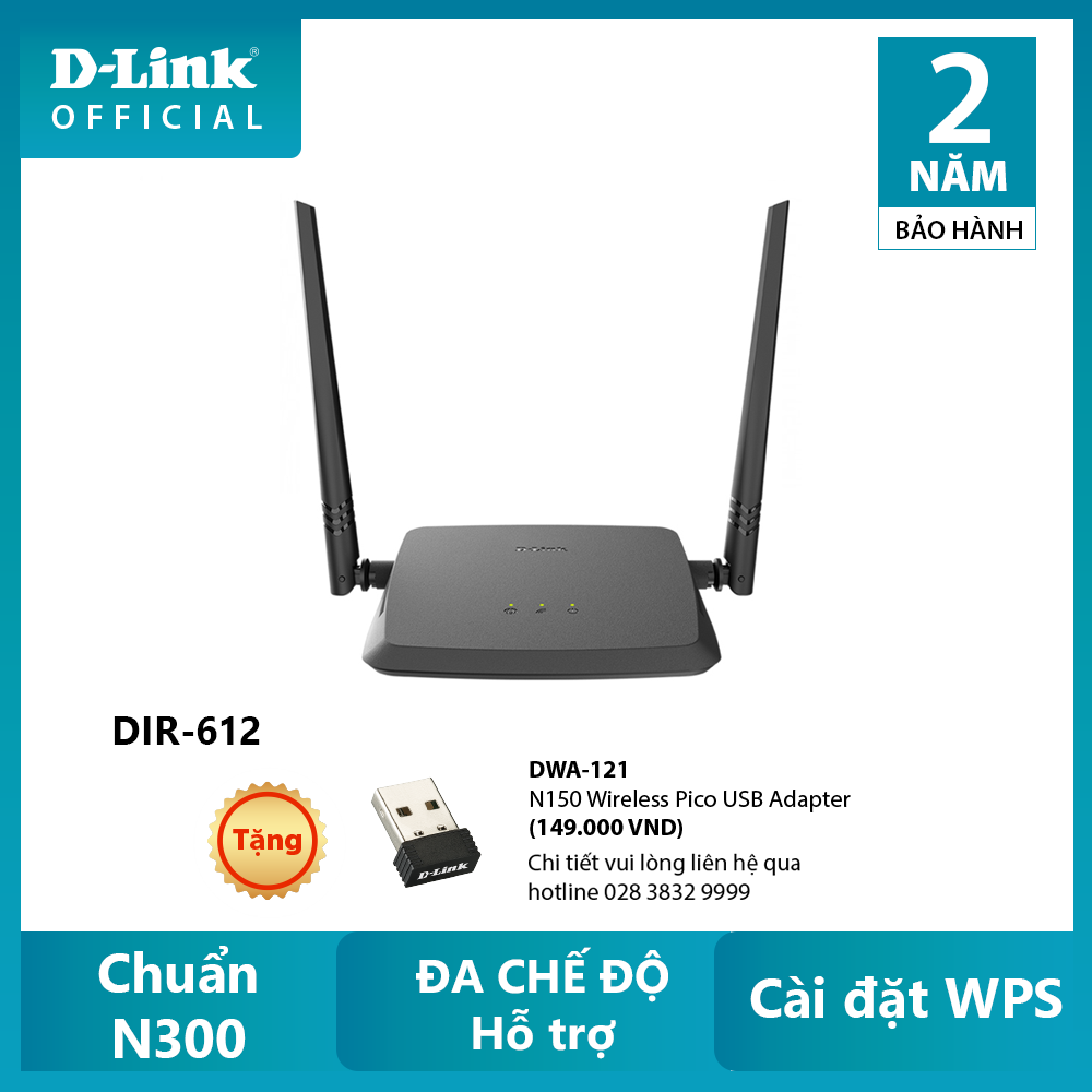 D-LINK DIR-612  Bộ phát Wi-fi chuẩn N300