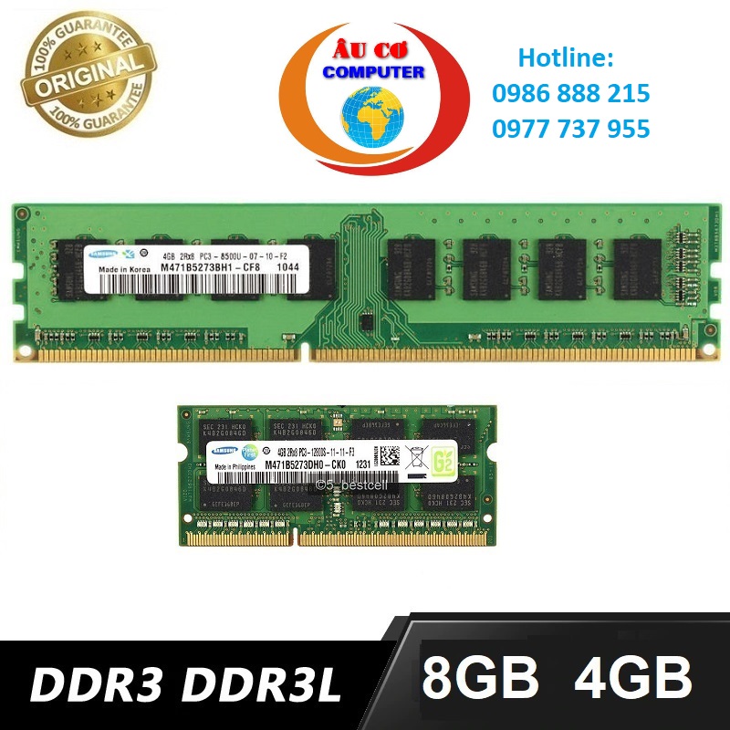 Ram pc ddr3 8gb / 4gb bus 1600mhz hàng nhập khẩu