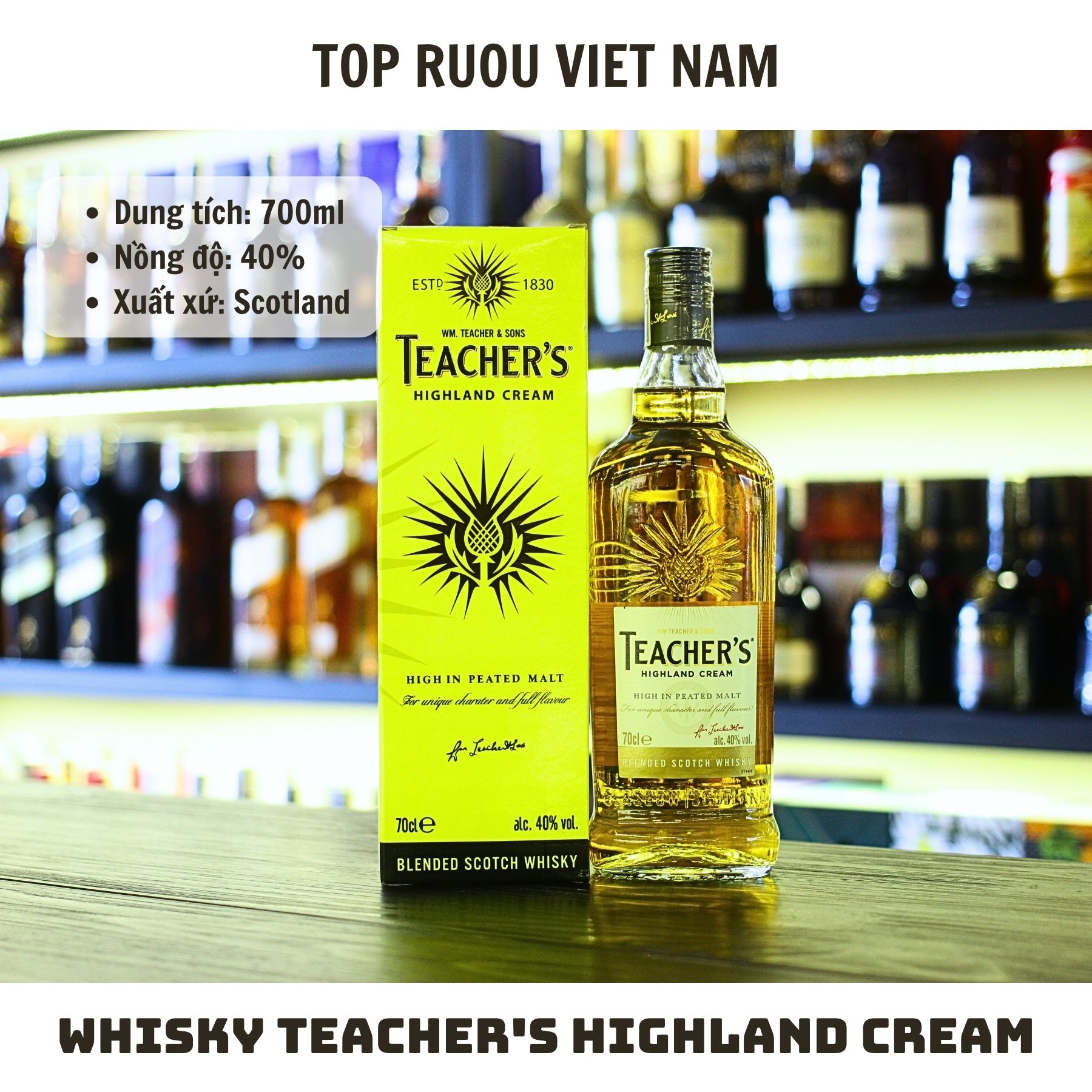 [TopRuouVietNam] Rượu Whisky Teacher's - White Horse 700ml  [Hàng Thật]
