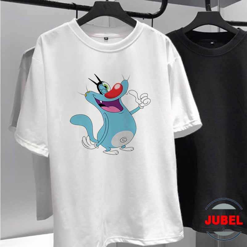 [HCM]Áo thun Unisex - mèo Oggy cute