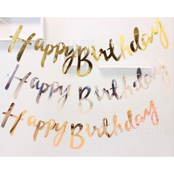 Dây Happy Birthday Ép Kim trang trí sinh nhật