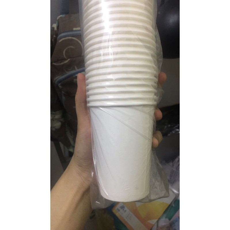 50 Cốc Giấy Dùng 1 Lần Đựng Trà, Cà Phê 12Oz