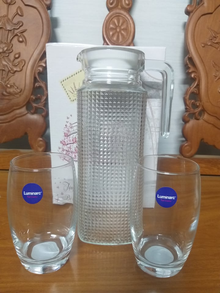 Bộ bình ly thủy tinh 3 món