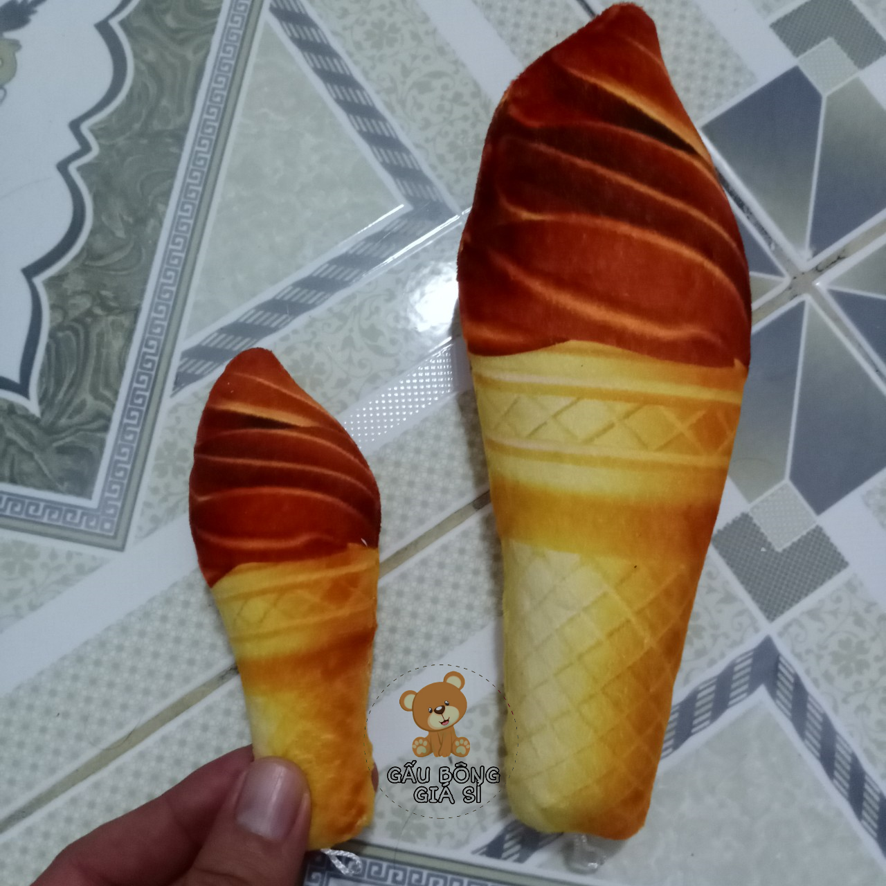 [HCM]GẤU BÔNG HÌNH CÂY KEM 25CM