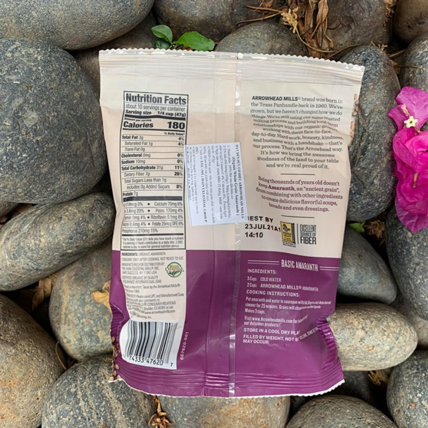 Hạt Dền hữu cơ hiệu Arrowhead mill -Organic Whole Grain Amaranth