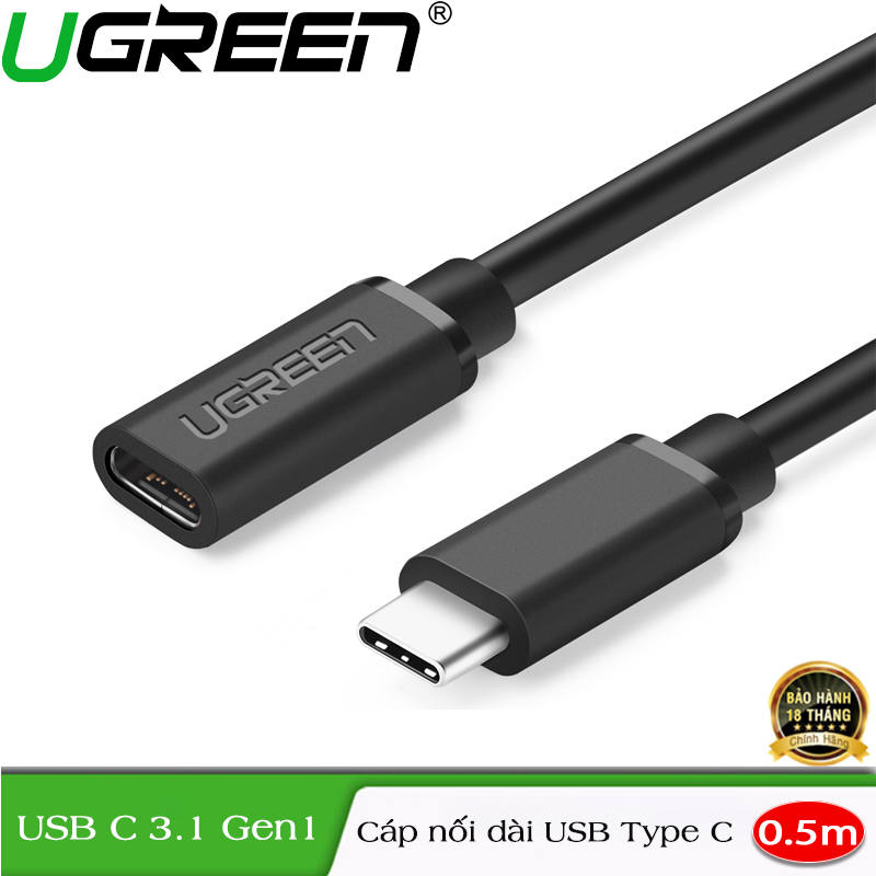 Ugreen 40574 - cáp nối dài 0,5m chuẩn usb type c chính hãng