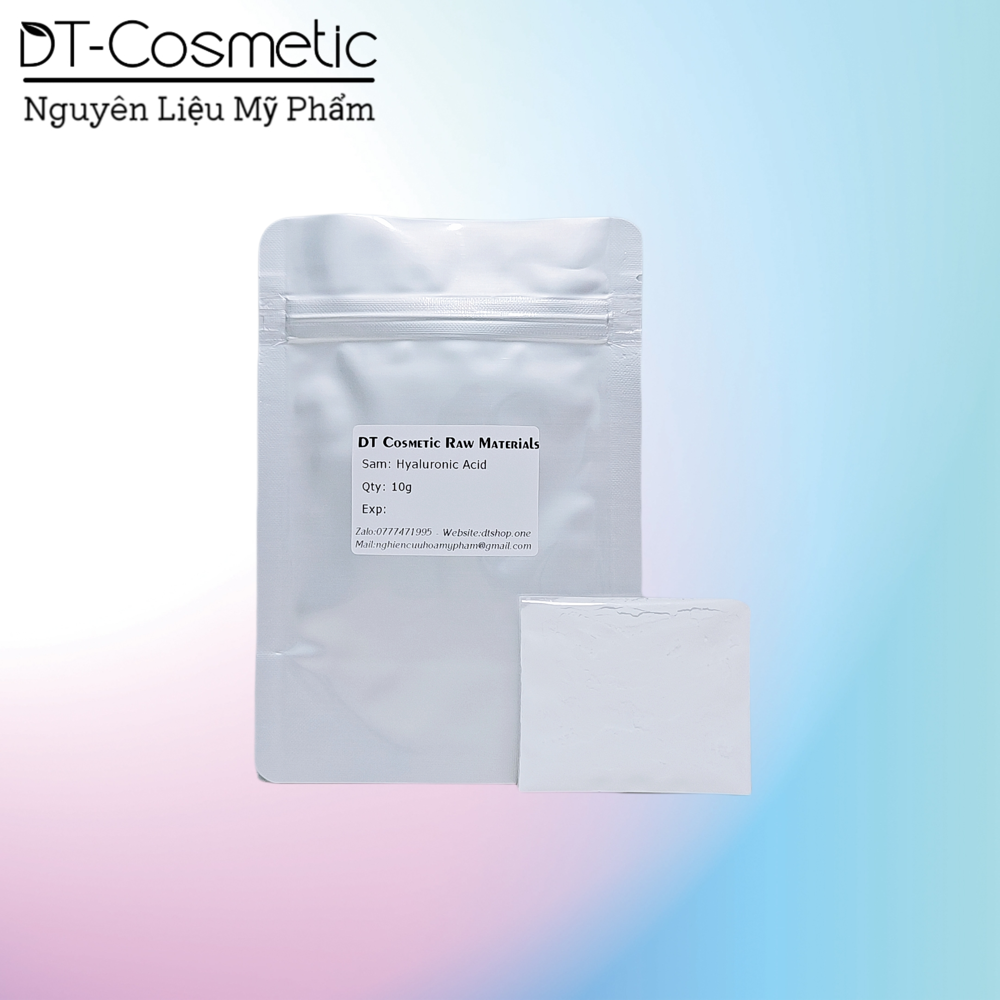 10g/100g Hyaluronic Acid (HA) - Hoạt Chất Dưỡng Ẩm Bảo Vệ Da - Nguyên Liệu Mỹ Phẩm