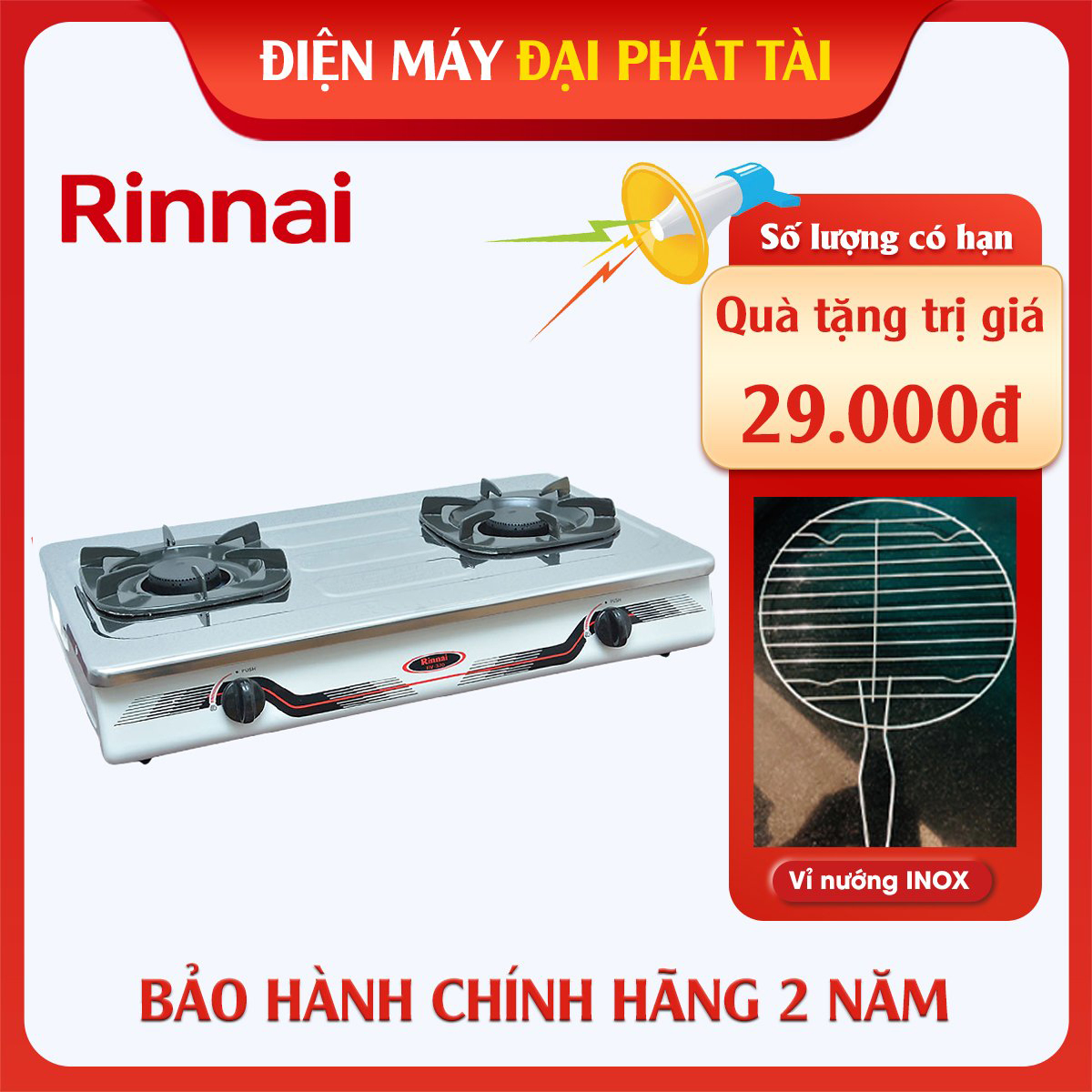 Bếp gas đôi rinnai rv-370n