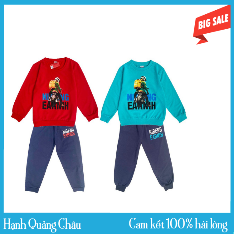 Bộ quần áo thu đông bé trai 3-9 tuổi - bộ thu đông dài tay bé trai chất nỉ ấm áp