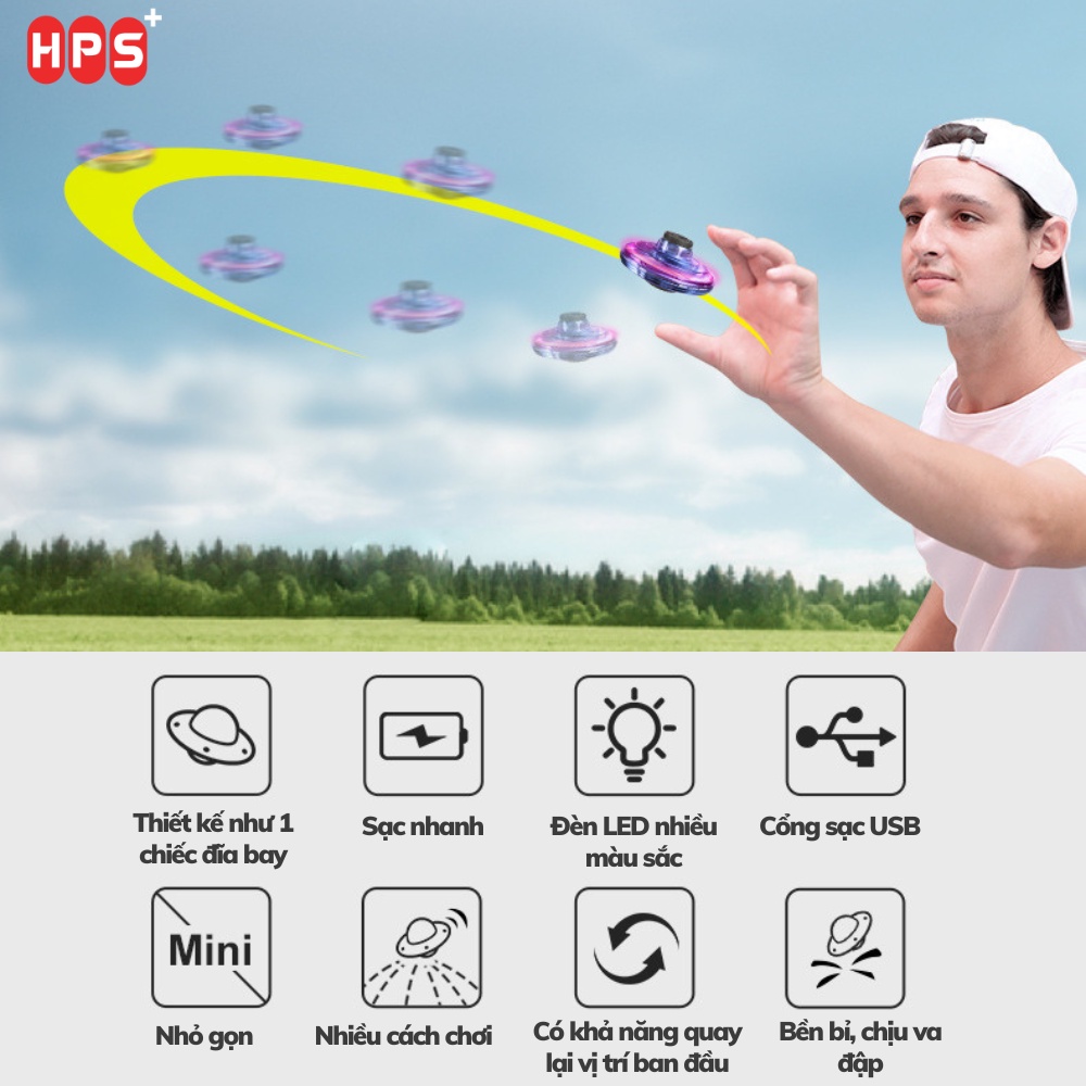 Đồ chơi đĩa bay UFO phát sáng dành cho bé