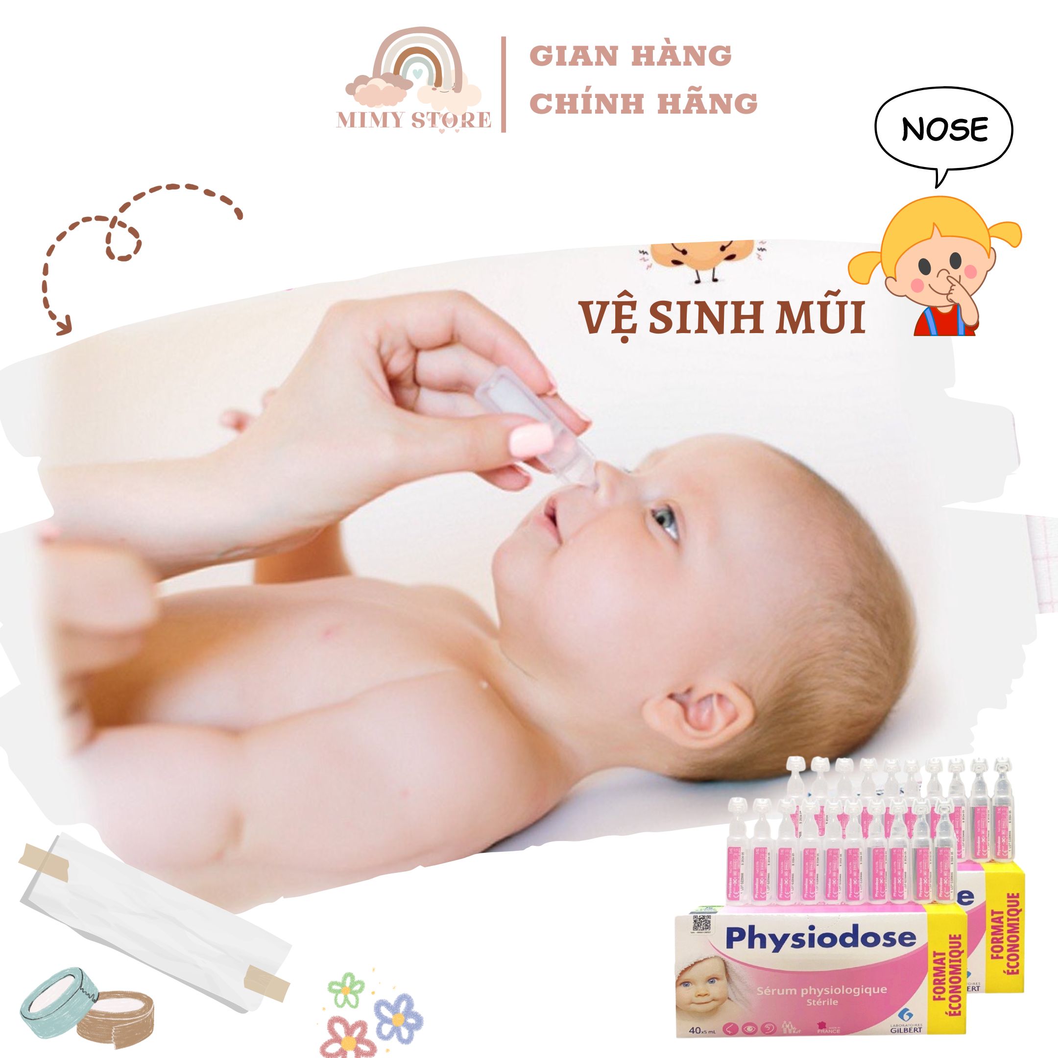 Nước Muối Sinh Lý Physiodose Pháp (Hộp 40 ống x 5ml)