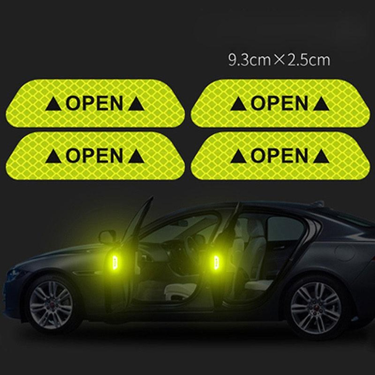 Bộ 4 miếng decal chữ OPEN dán cửa xe ô tô (xe hơi)