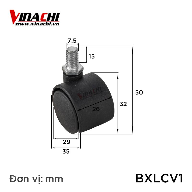 Bánh xe lăn - bánh xe lăn vặn chốt - bánh xe lăn chốt vặn