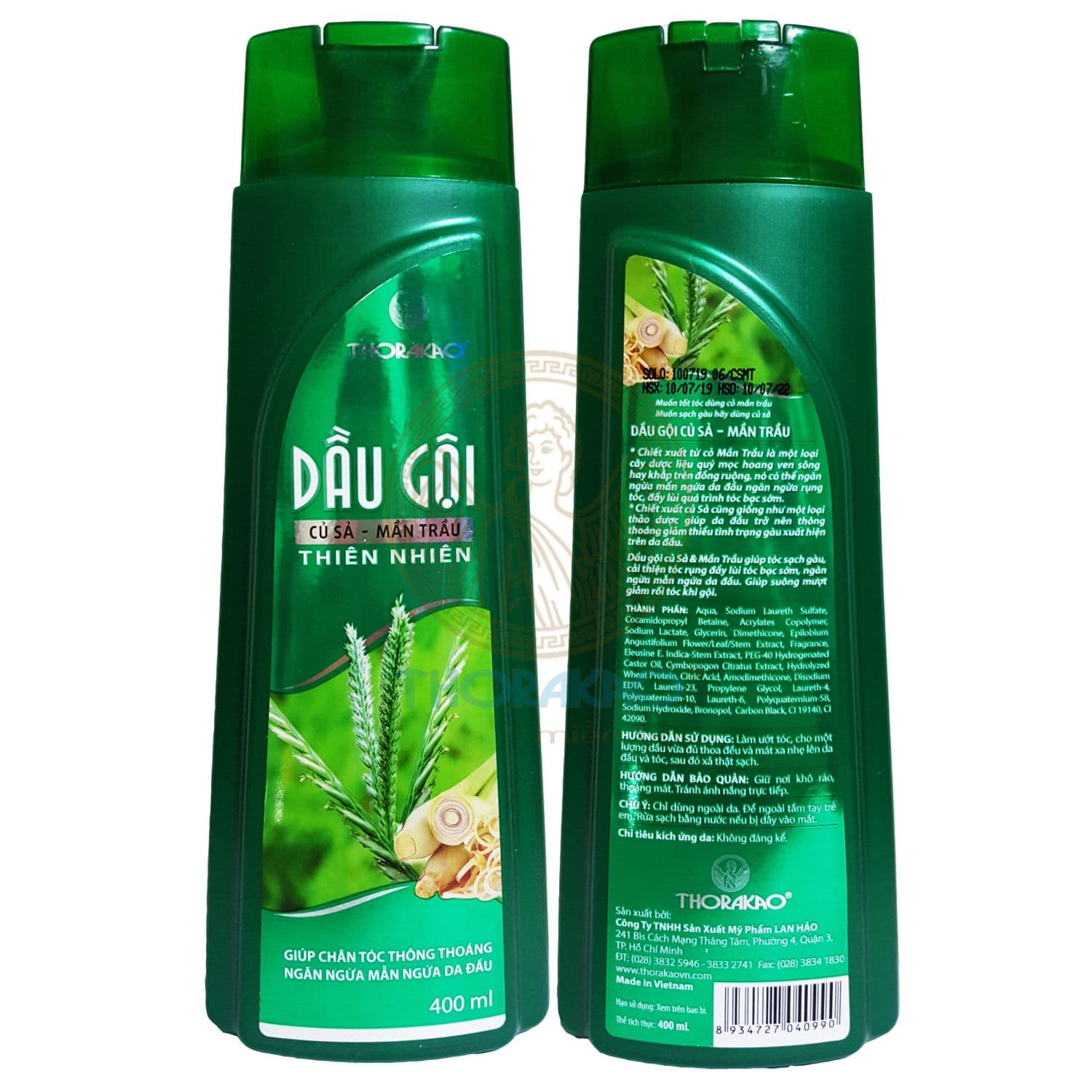 Dầu Gội Củ Sả Mần Trầu Thorakao 400ml