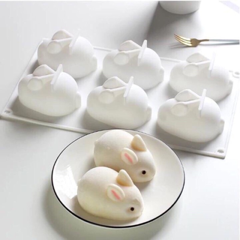 Khuôn Thỏ Silicon Làm Thạch, Pudding, Kẹo Dẻo, Rau Câu, Socola Cho Bé