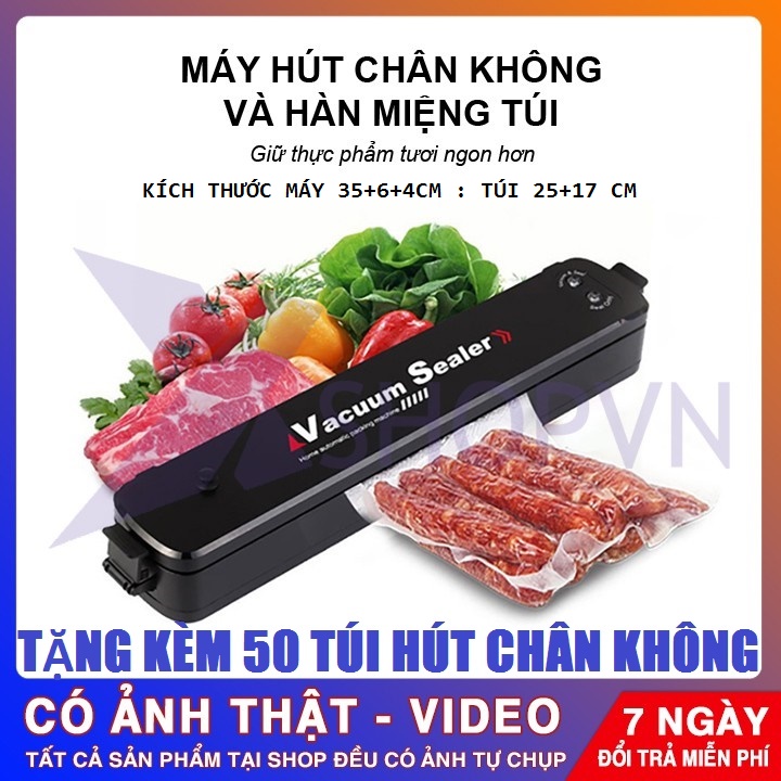 (TẶNG KÈM 30 TÚI]Máy hút chân không gia đình Vacuum Sealer hot 2022 - mẫu máy ép chân không, máy hút chân không thực phẩm mini cực tốt