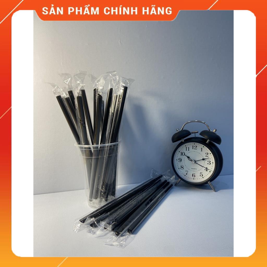 [50 Chiếc] Ống Hút Bọc Phi 8 Đen + Trắng + Đỏ