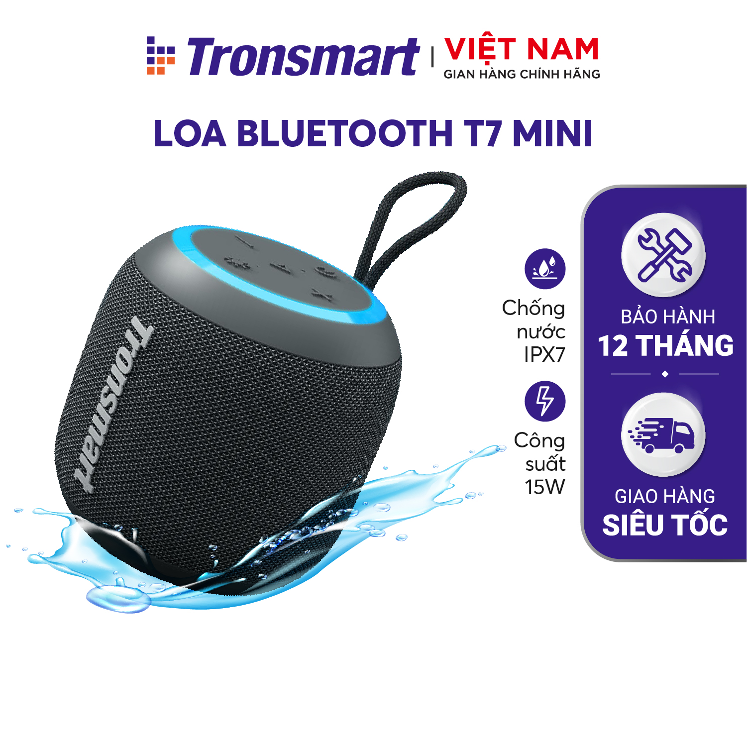 Loa Bluetooth Tronsmart T7 Mini Công suất 15W Âm thanh siêu trâm Chống