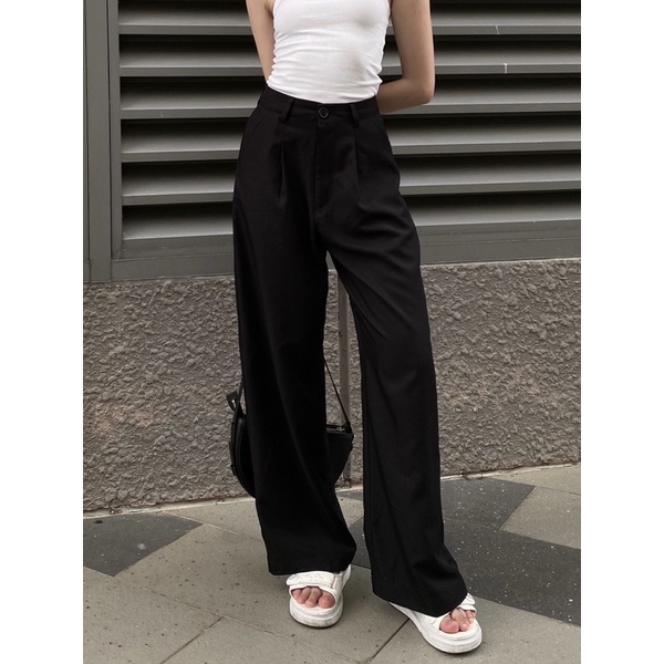 [Nhập mã LAZFASHION34-giảm 15% tối đa 99k/600k]SAP - Quần ống rộng cạp cao