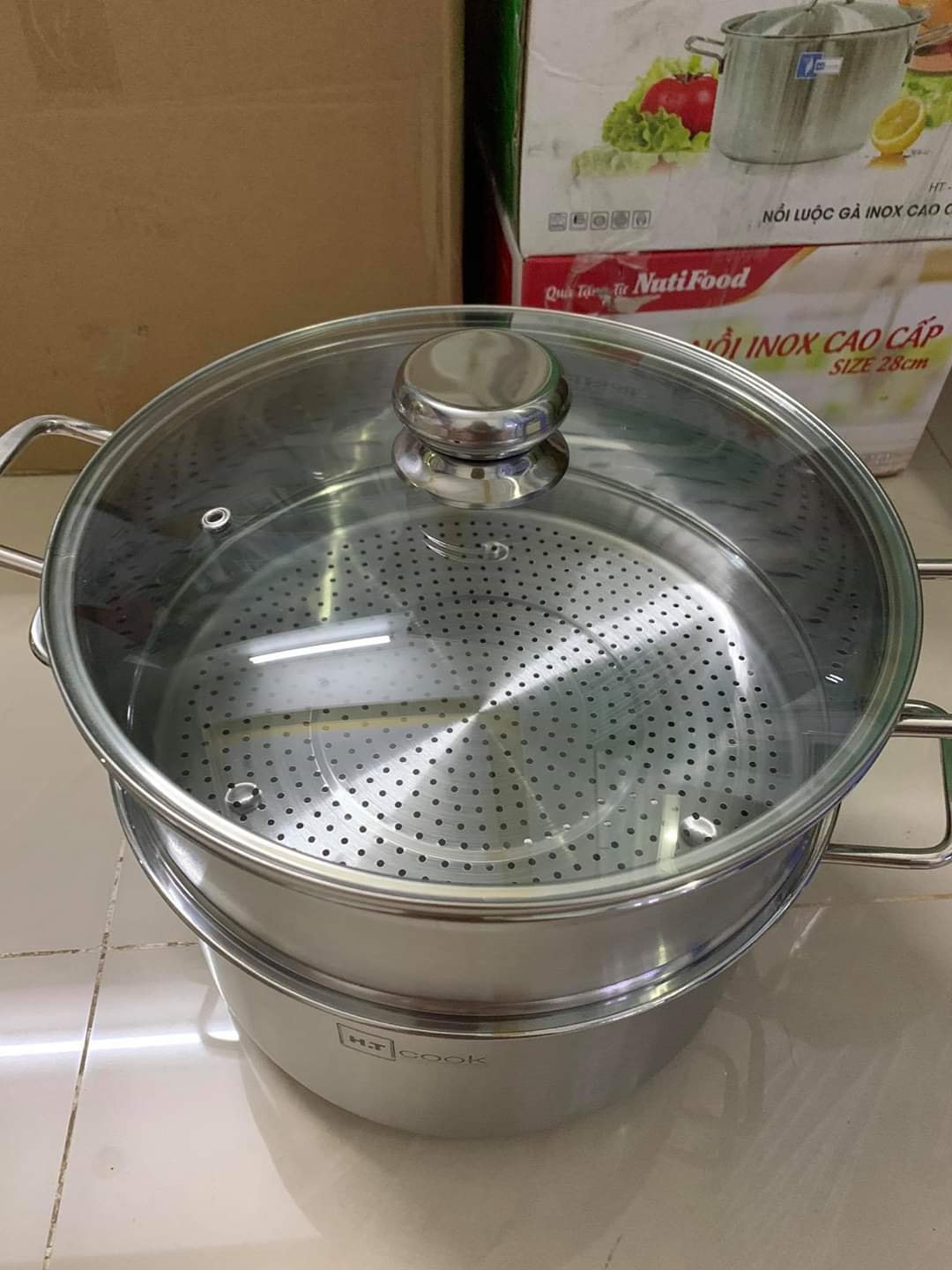 BỘ NỒI XỬNG HẤP H.T COOK 28CM