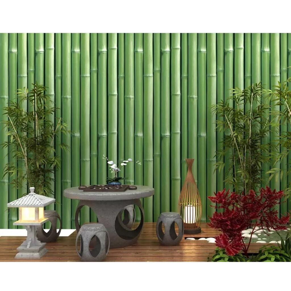 5 Mét Giấy Dán Tường, Khổ 45CM Rộng Decal PVC Trang Trí ( có keo ) - CÂY TRE XANH PT301