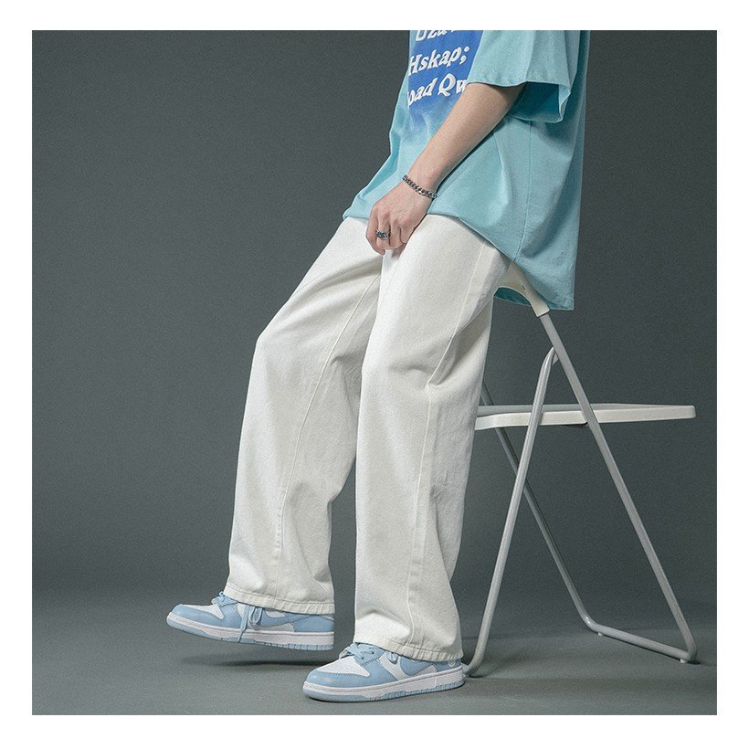 Quần baggy nam trắng