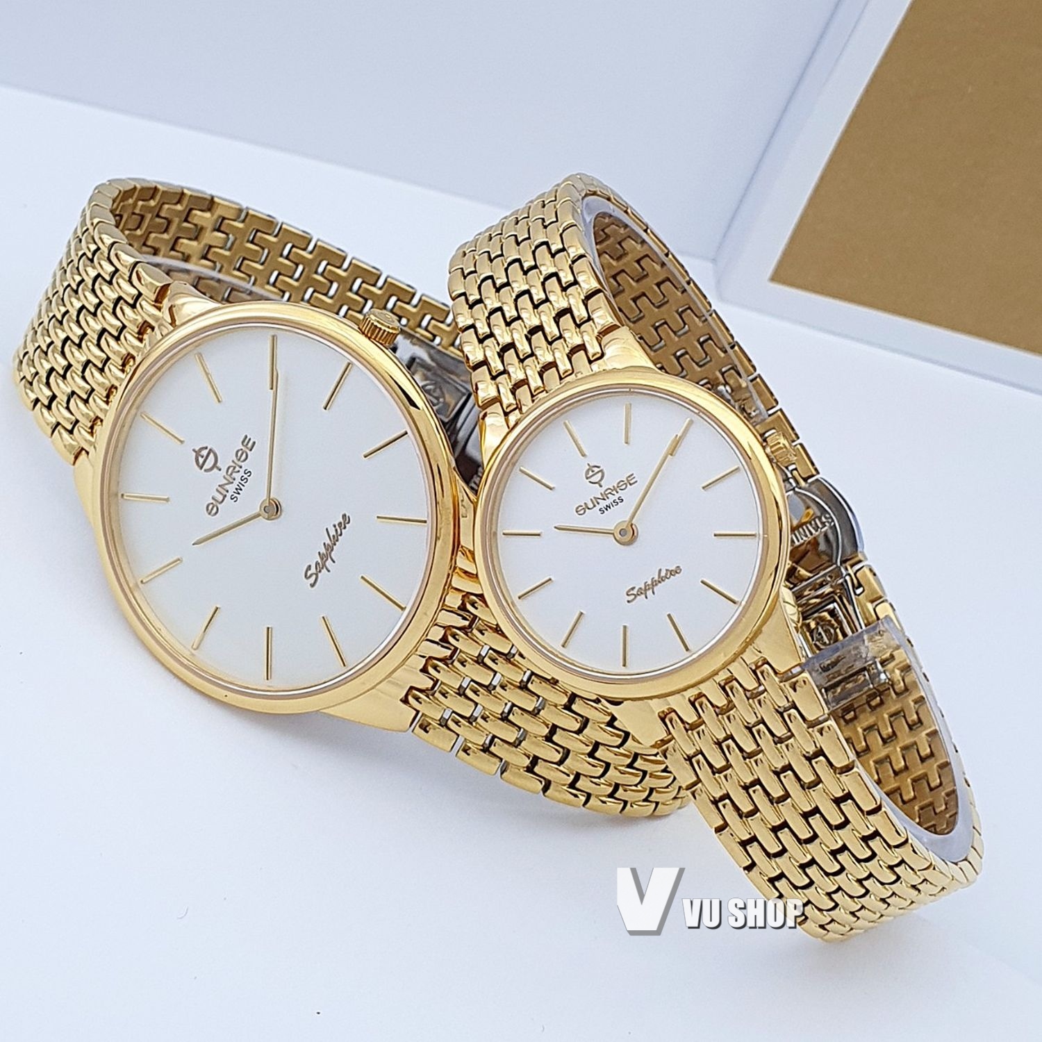 Đồng hồ đôi SUNRISE DM738SWD Siêu mỏng Chính hãng
