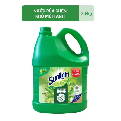 [HCM]Nước rửa chén Sunlight Matcha Trà Nhật chai 3.6kg (MỚI)