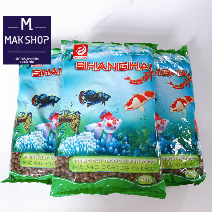 3 Gói Thức Ăn Cá ShangHai Viên To 500g, Vừa Miệng Cá Size Lớn, Giúp Cá Cảm Giác Đớp Mồi, Mau Ăn, Chóng Lớn
