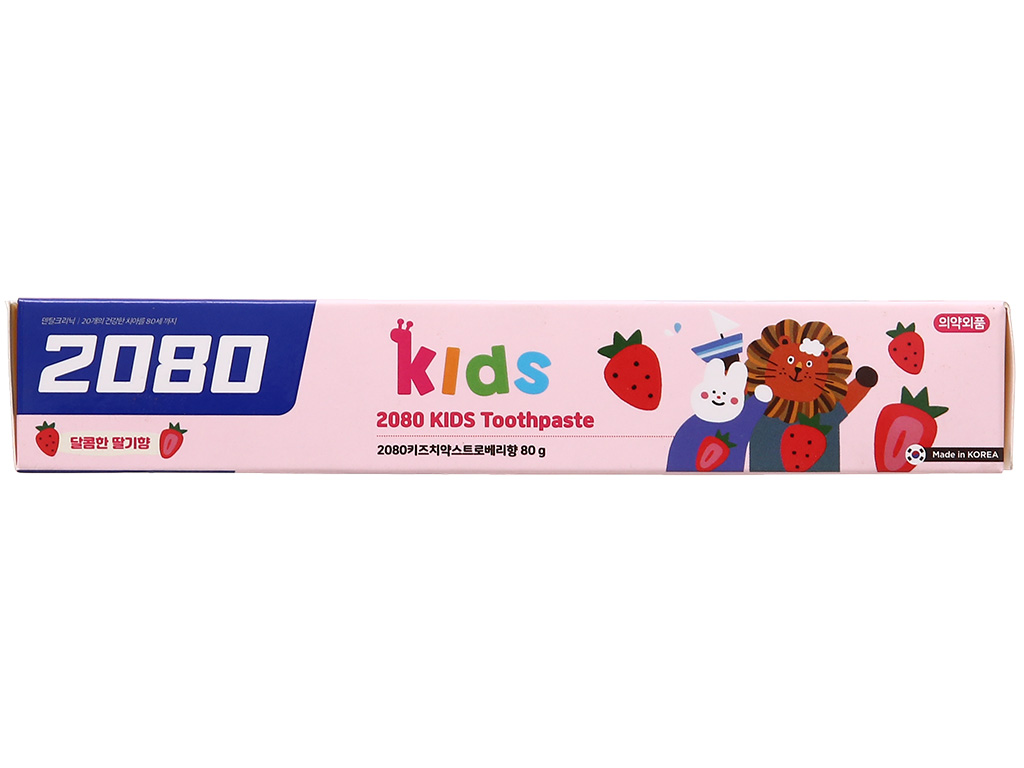 Kem đánh răng cho bé trên 1 tuổi Cao Cấp 80g Hương Táo - Hương Dâu - date 2024 - Được sản xuất tại Hàn Quốc