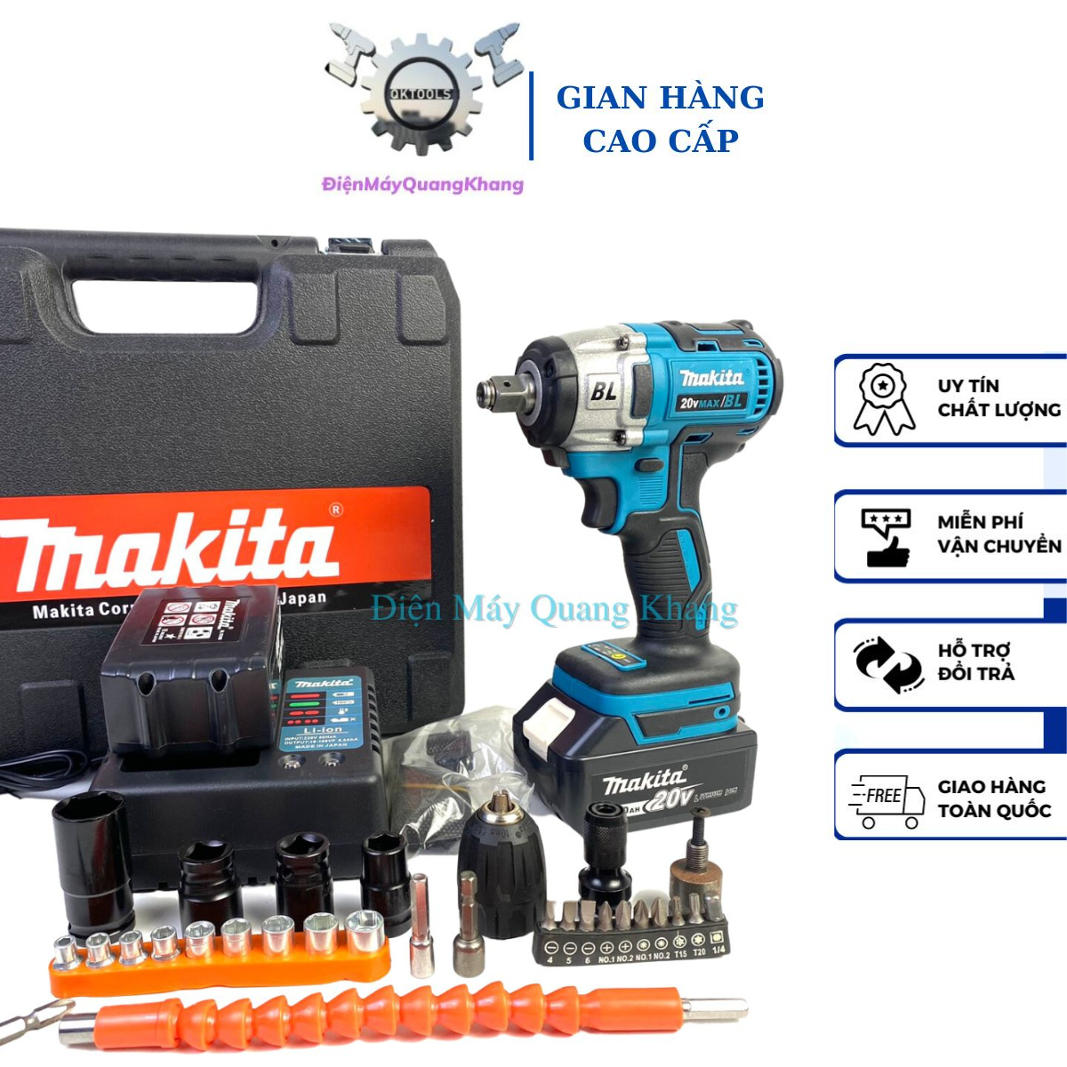 Máy Siết Bulong Makita 20V Động cơ không chổi than