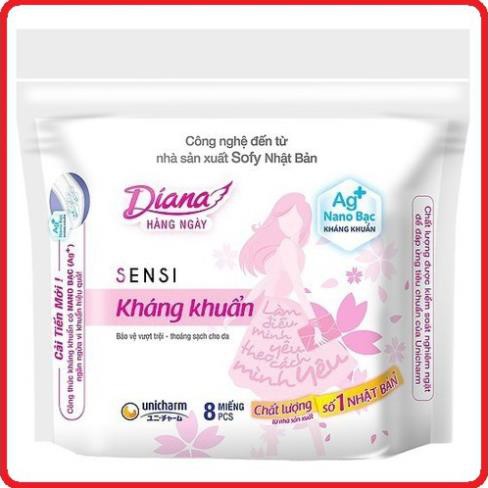 Băng Vệ Sinh Diana Hàng Ngày Sensi Kháng Khuẩn 8 Miếng
