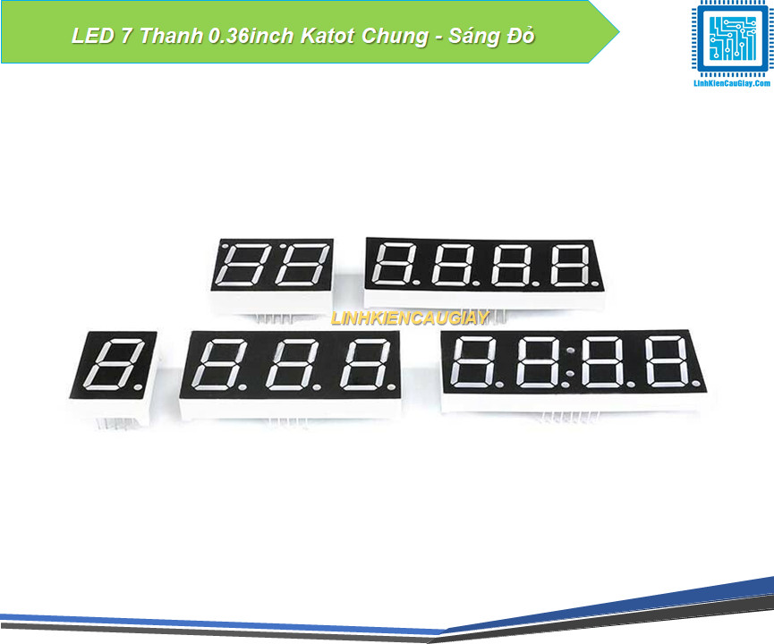 Led 7 thanh 0.36inch katot chung - sáng đỏ