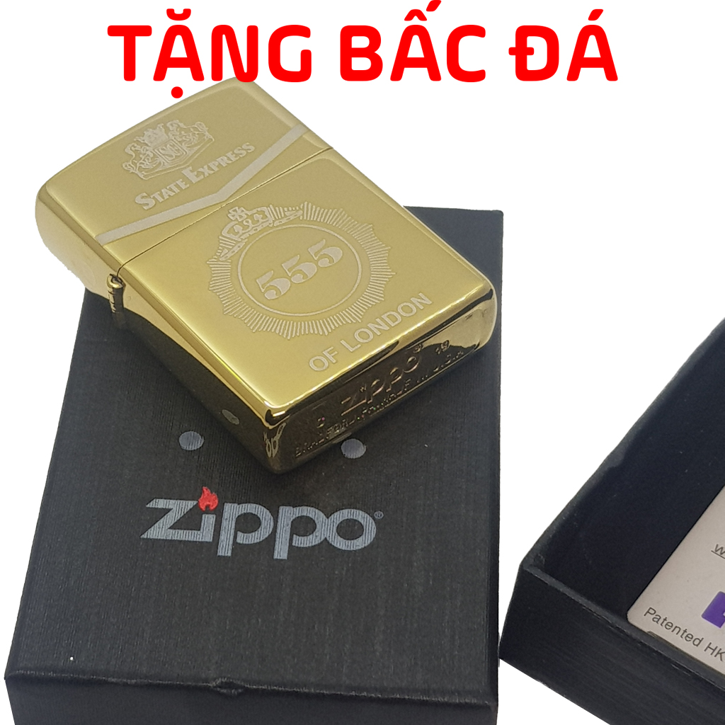 Bật Lửa Zippo Gold Solid Brass KHẮC BA SỐ B-17