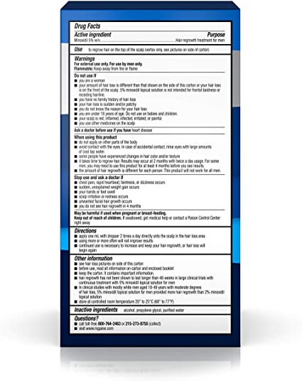 Mọc tóc chấm Nam Rogaine Minoxidil 5% Extra Strength For Men 60ml