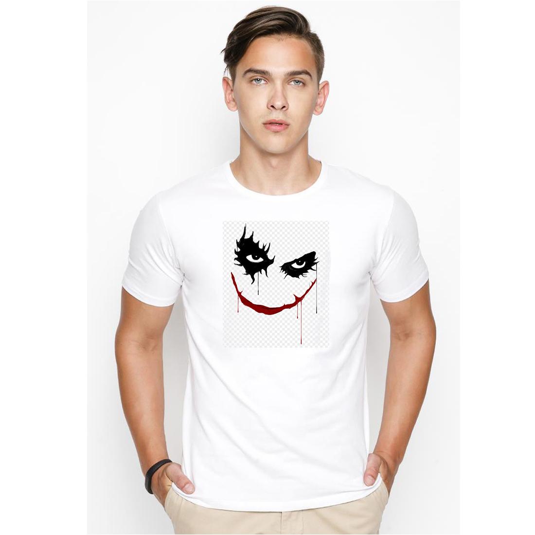 Áo thun nam in hình mặt nạ joker vải dày mịn teedeal515