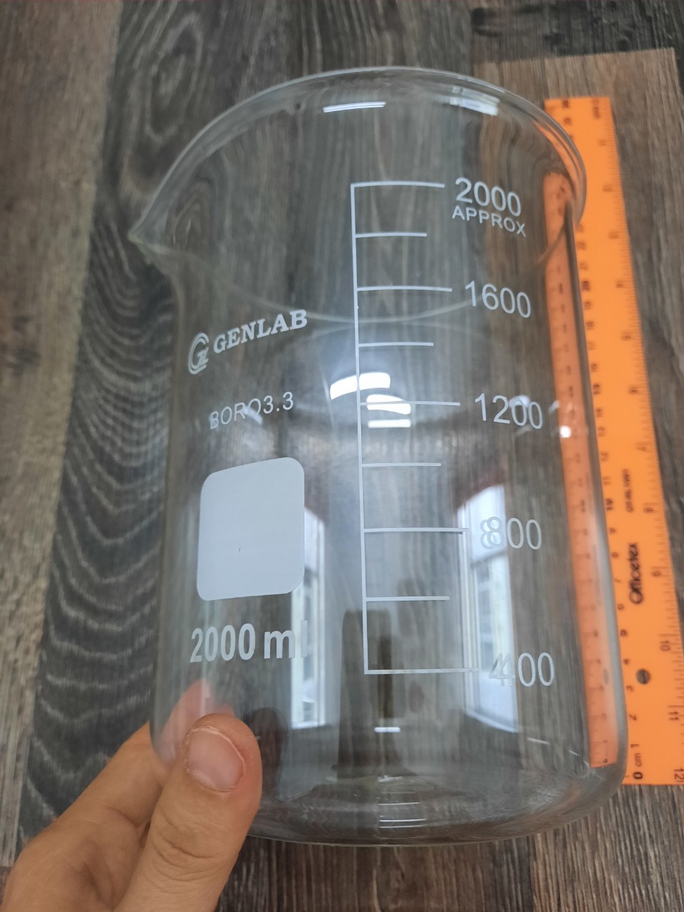CỐC ĐỐT 2000ml thủy tinh chia vạch chịu nhiệt/Beaker 2000ml