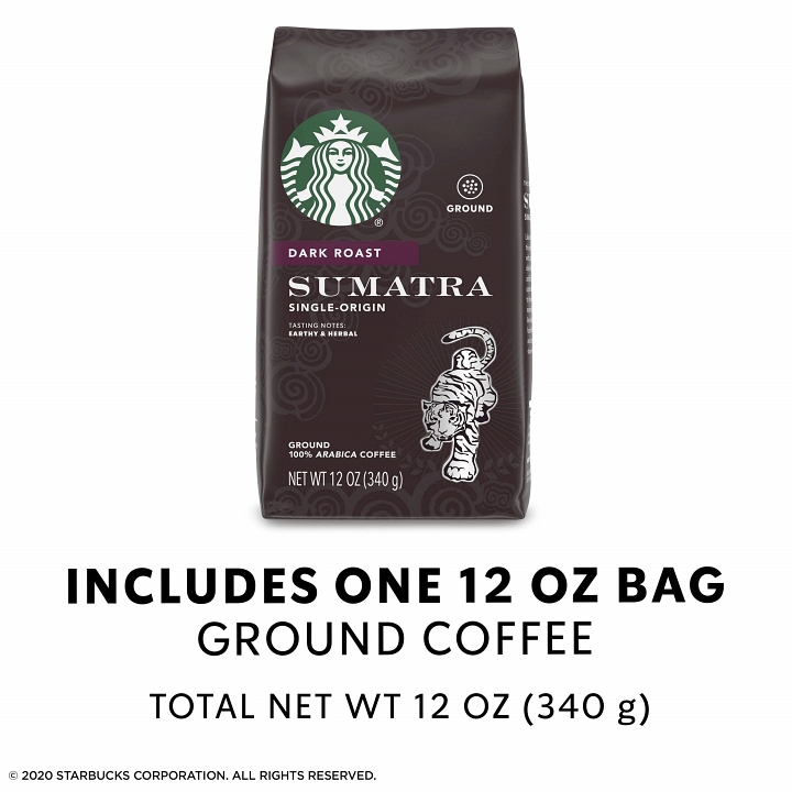 cà phê starbucks rang xay sẵn nguyên chất 100% arabica coffee, sumatra dark 340g (usa) 2