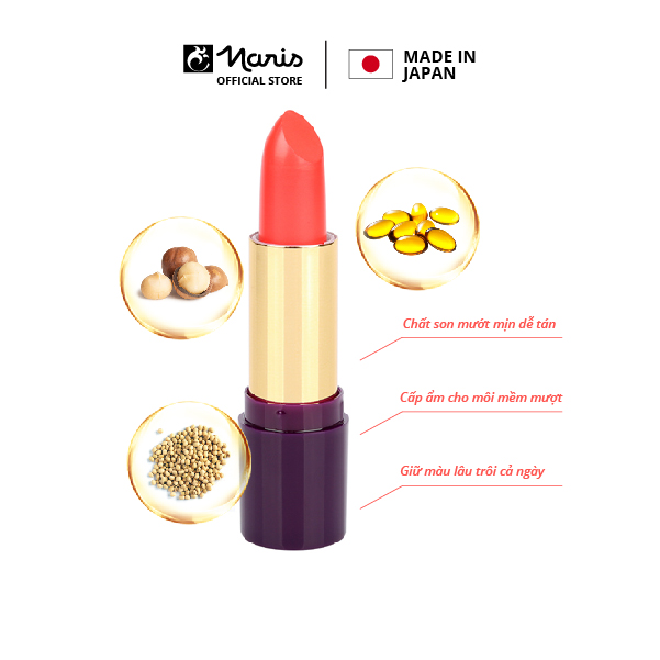 Son lì mịn môi lâu phai Naris CNC New Smooth Long Lasting Lipstick 3g