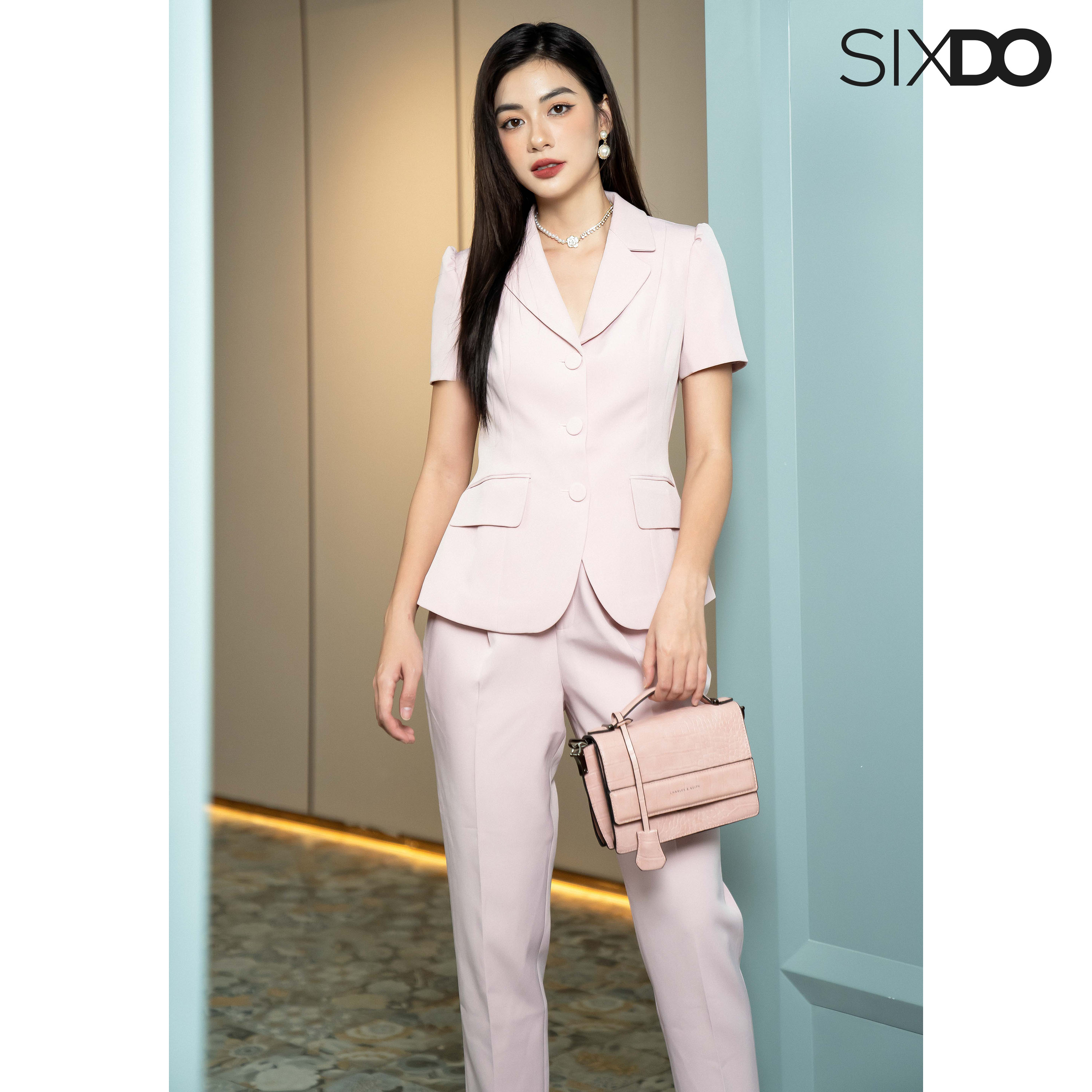 Áo Vest nữ phối túi SIXDO (Notch Lapel Collars Vest)