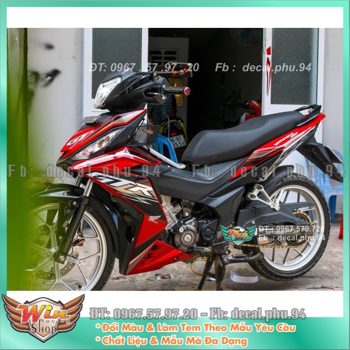 Tem rời Winner GTr đỏ đen bạc