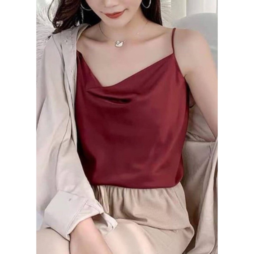 Áo hai dây lụa cổ đổ siêu đẹp