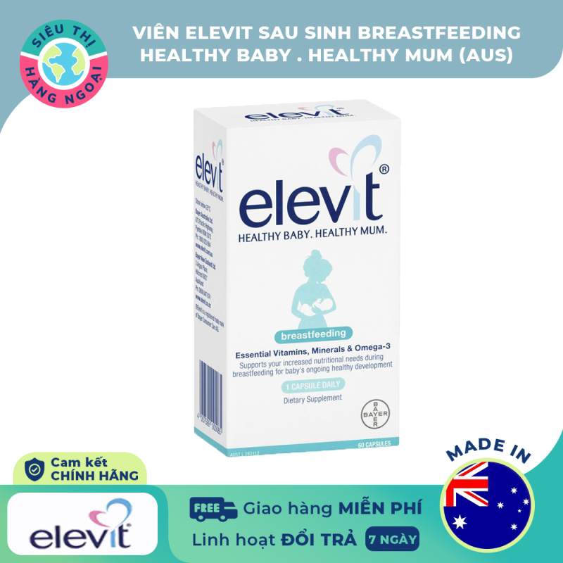 Viên Elevit sau sinh Breastfeeding [Dành riêng cho phụ nữ sau khi sinh; Phục hồi sức khỏe; Cải thiện và nâng cao chất lượng sữa] Hàng Úc (được bán bởi Siêu Thị Hàng Ngoại) nhập khẩu