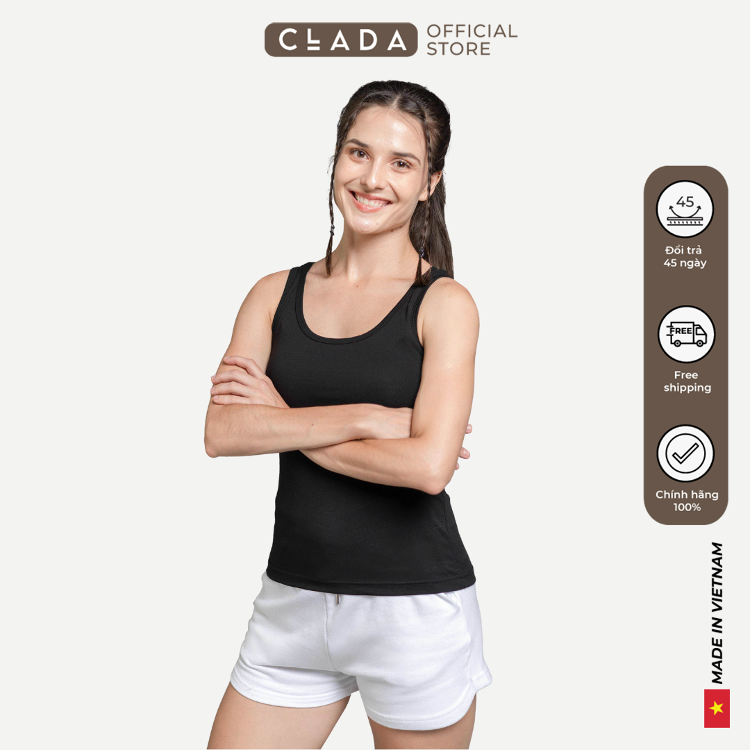 Áo ba lỗ nữ thương hiệu CLADA - Đen