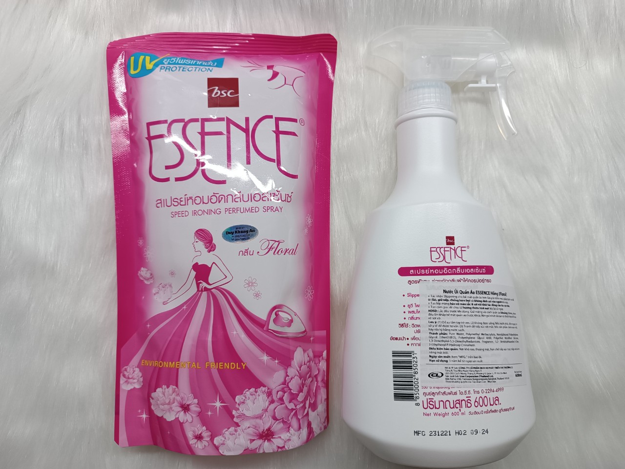 Combo ̣̣̣chai+túi xịt ủi Essence -Shop GS An Khang
