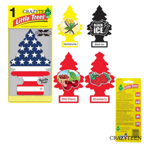 Giấy thơm cây thông khử mùi LITTLE TREES (Black Ice /lá cờ mỹ/ hương vani)