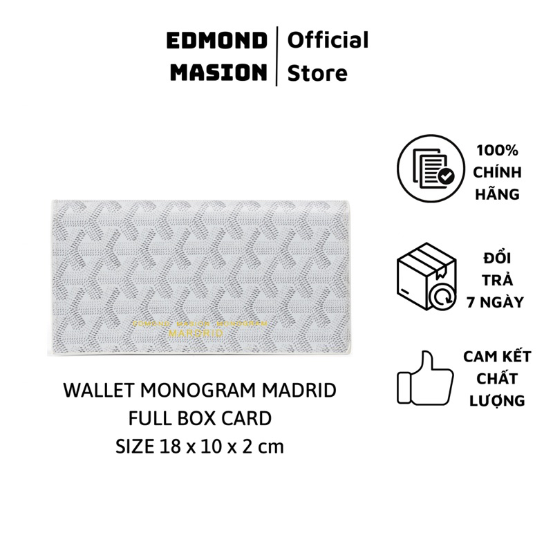 Ví Dài EDMOND MASION MONOGRAM Wallet đen EDM full box size 18cm