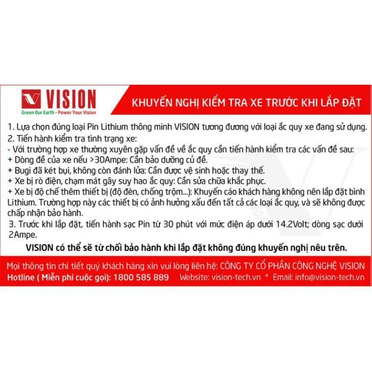 ACQUY PIN LITHIUM khởi động xe máy Vision VS6AC