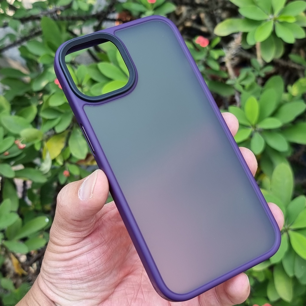 Ốp lưng Likgus nhám viền mầu chống sốc dành cho Iphone 14/Plus/Pro/Promax